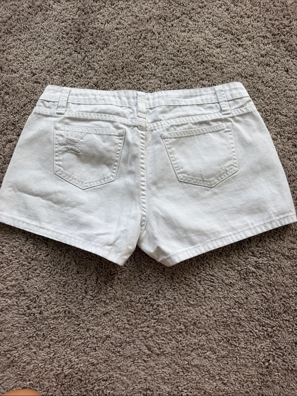White Women's Distressed Denim Jean Shorts